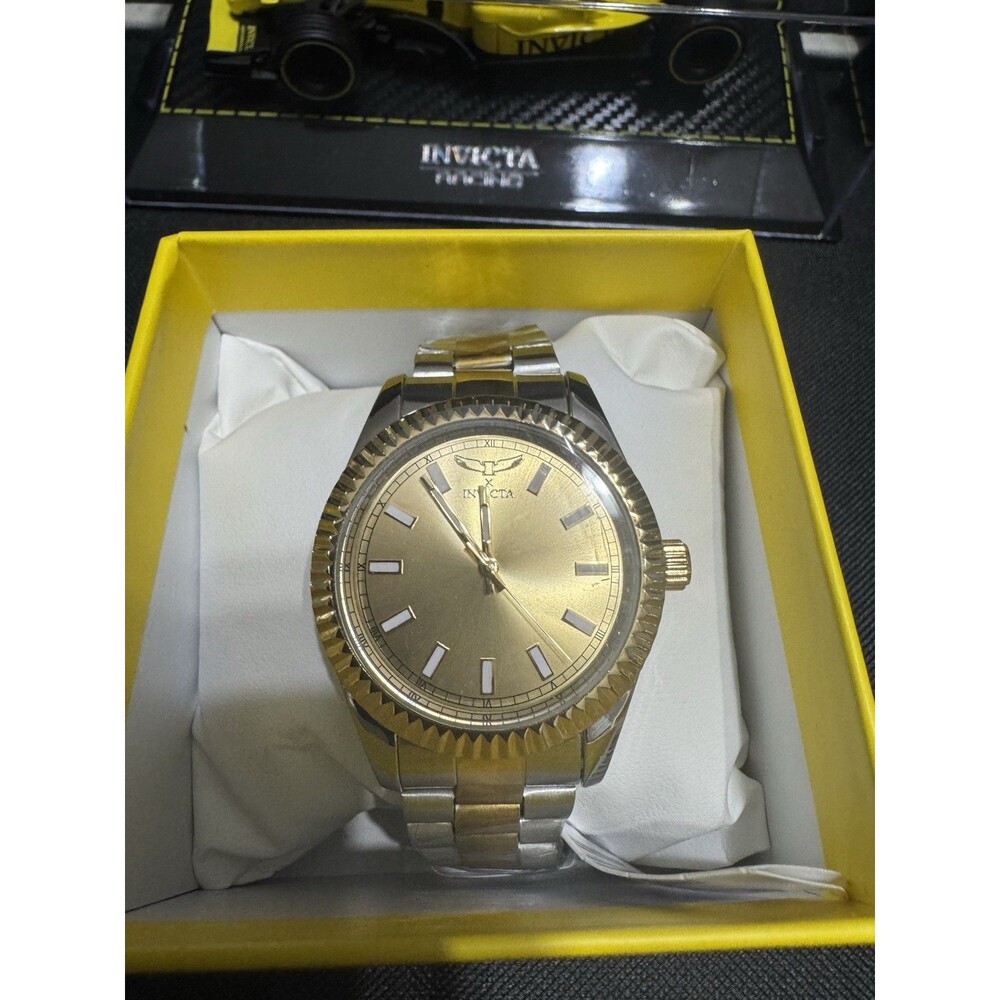 Invicta Specialty 40mm Two-Tone SS Gold Sunburst Dial Fluted w/ Box
